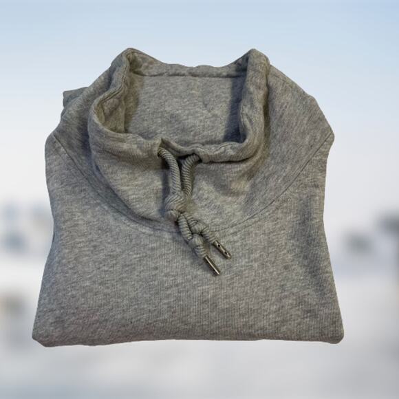 Old Navy Gray Tunic Cowl Necklie Sweatshirt with tie Waist Med - Picture 10 of 11